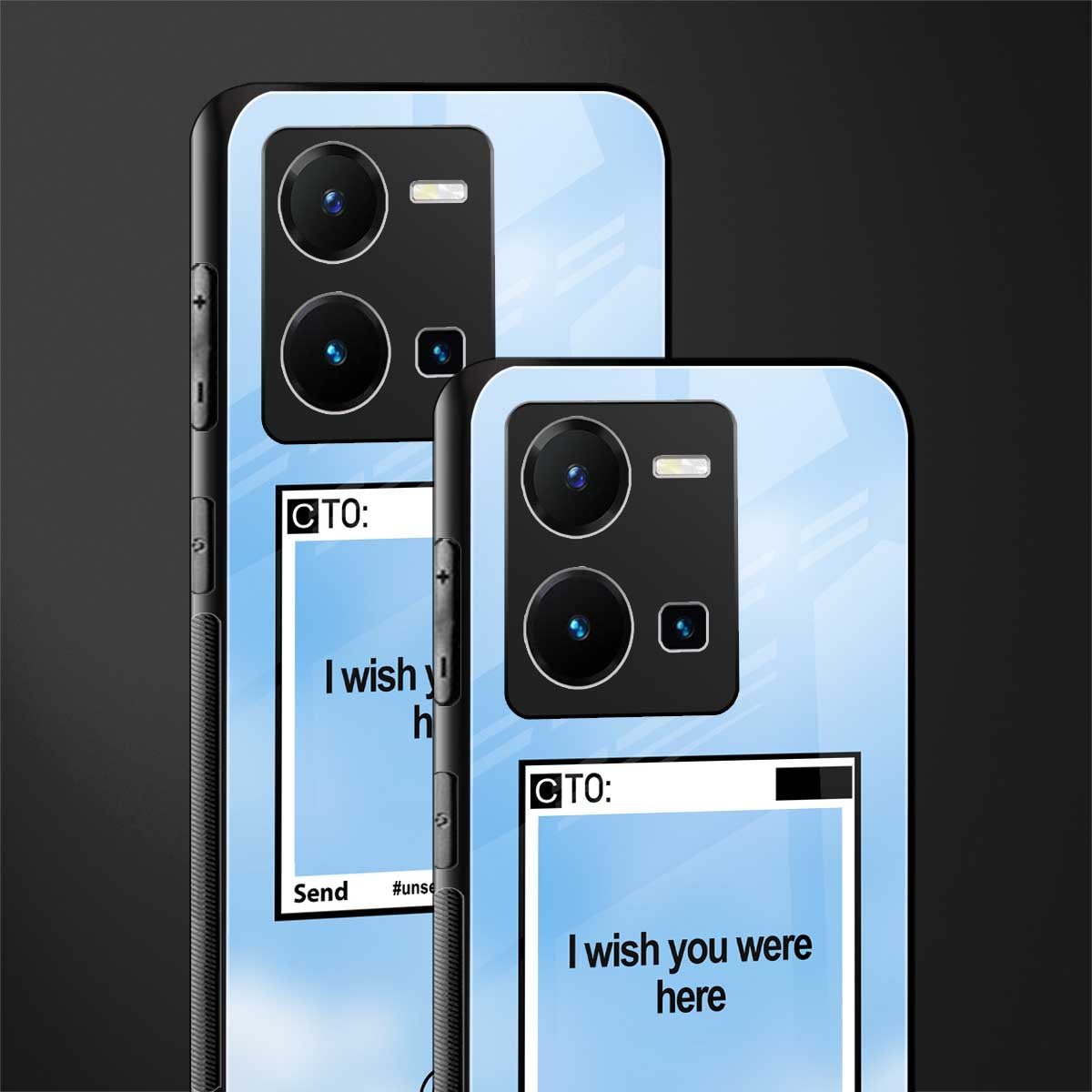 wish you were here back phone cover | glass case for vivo y35 4g