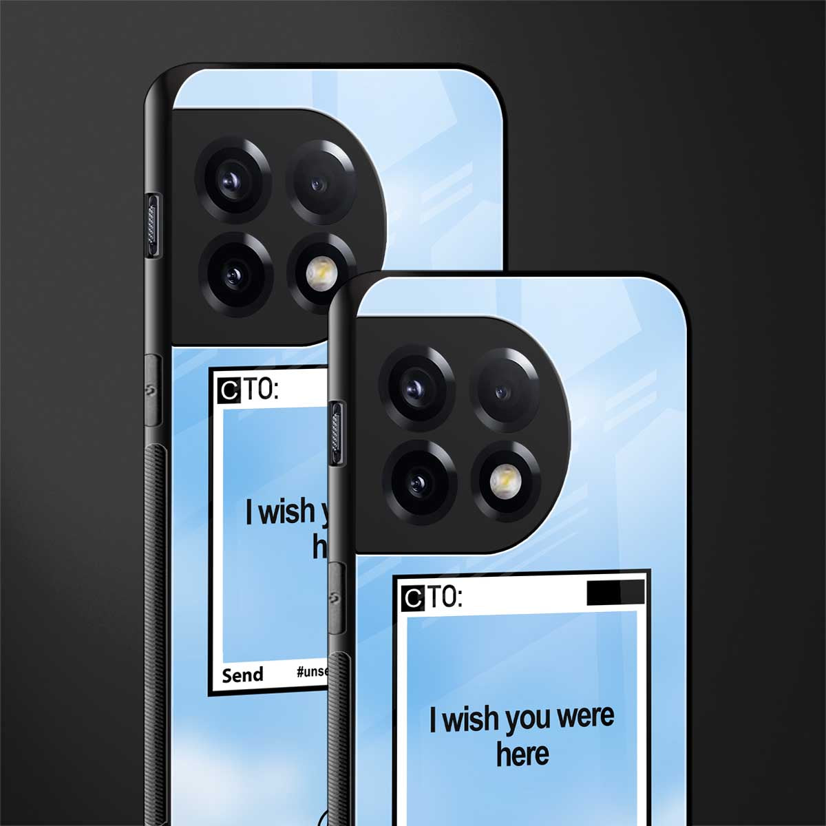 wish you were here back phone cover | glass case for oneplus 11r