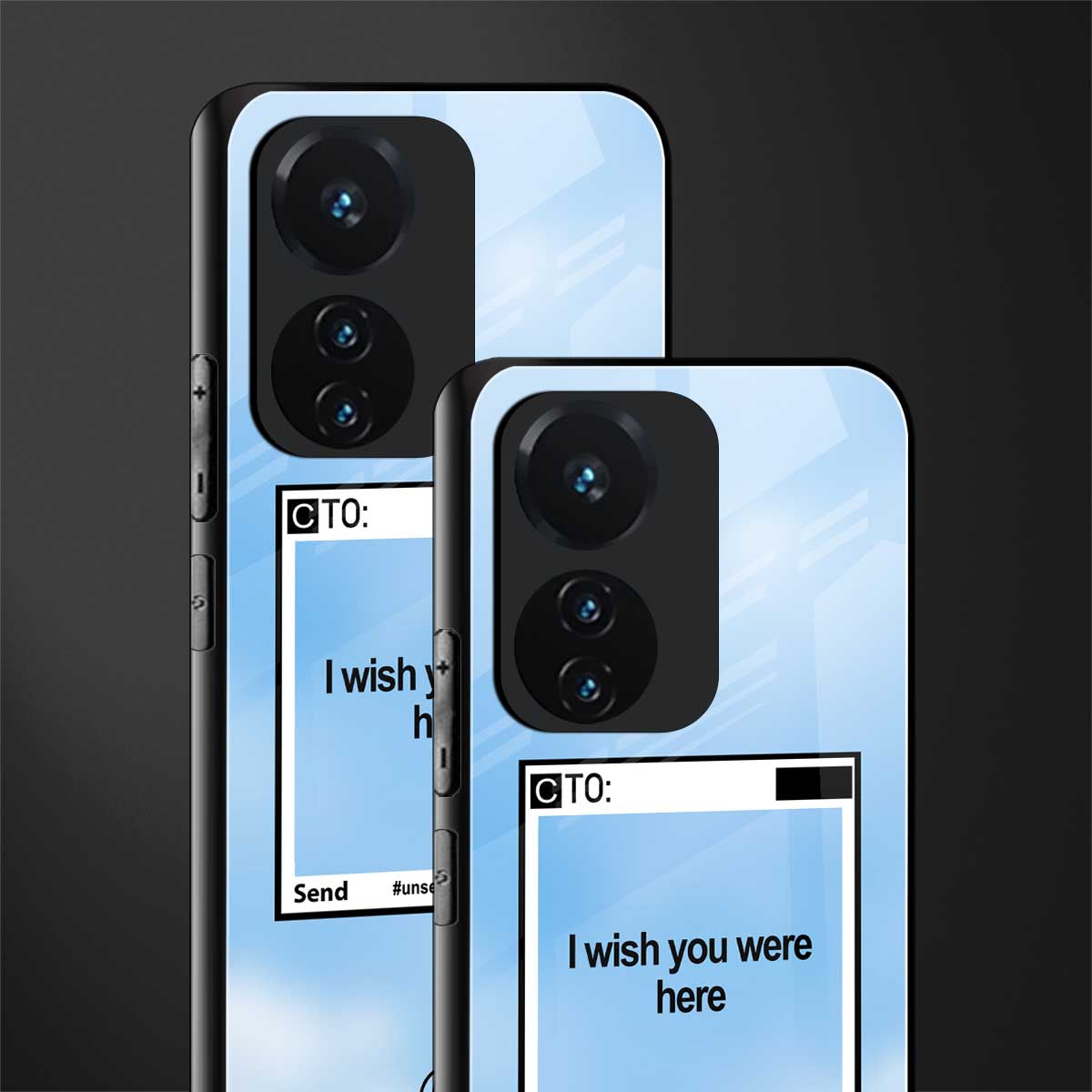 wish you were here back phone cover | glass case for vivo t1 44w 4g