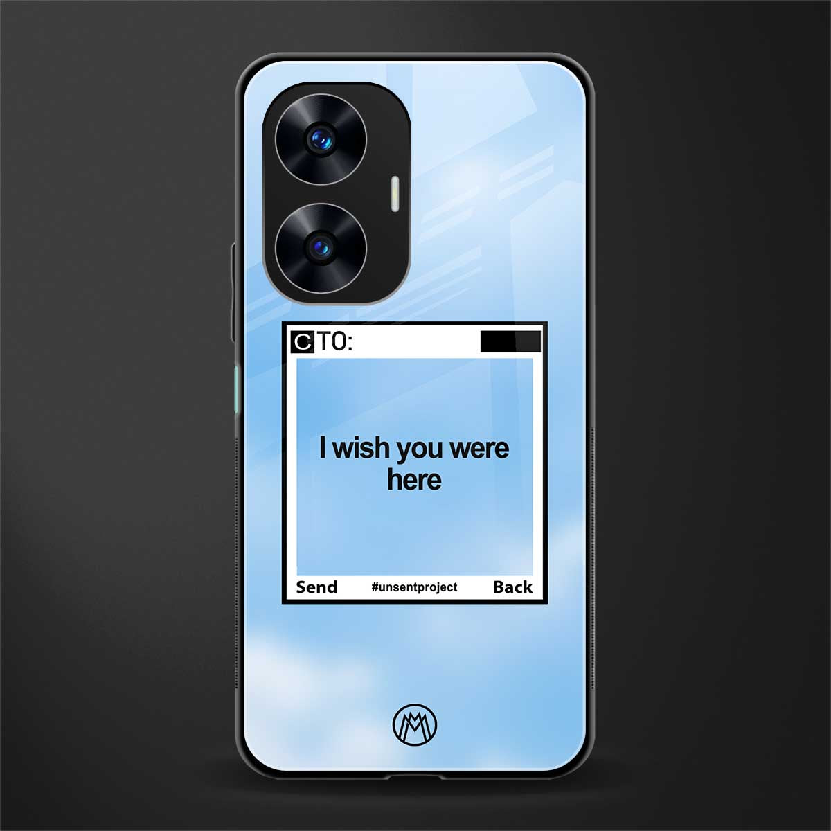 wish you were here back phone cover | glass case for realme c55