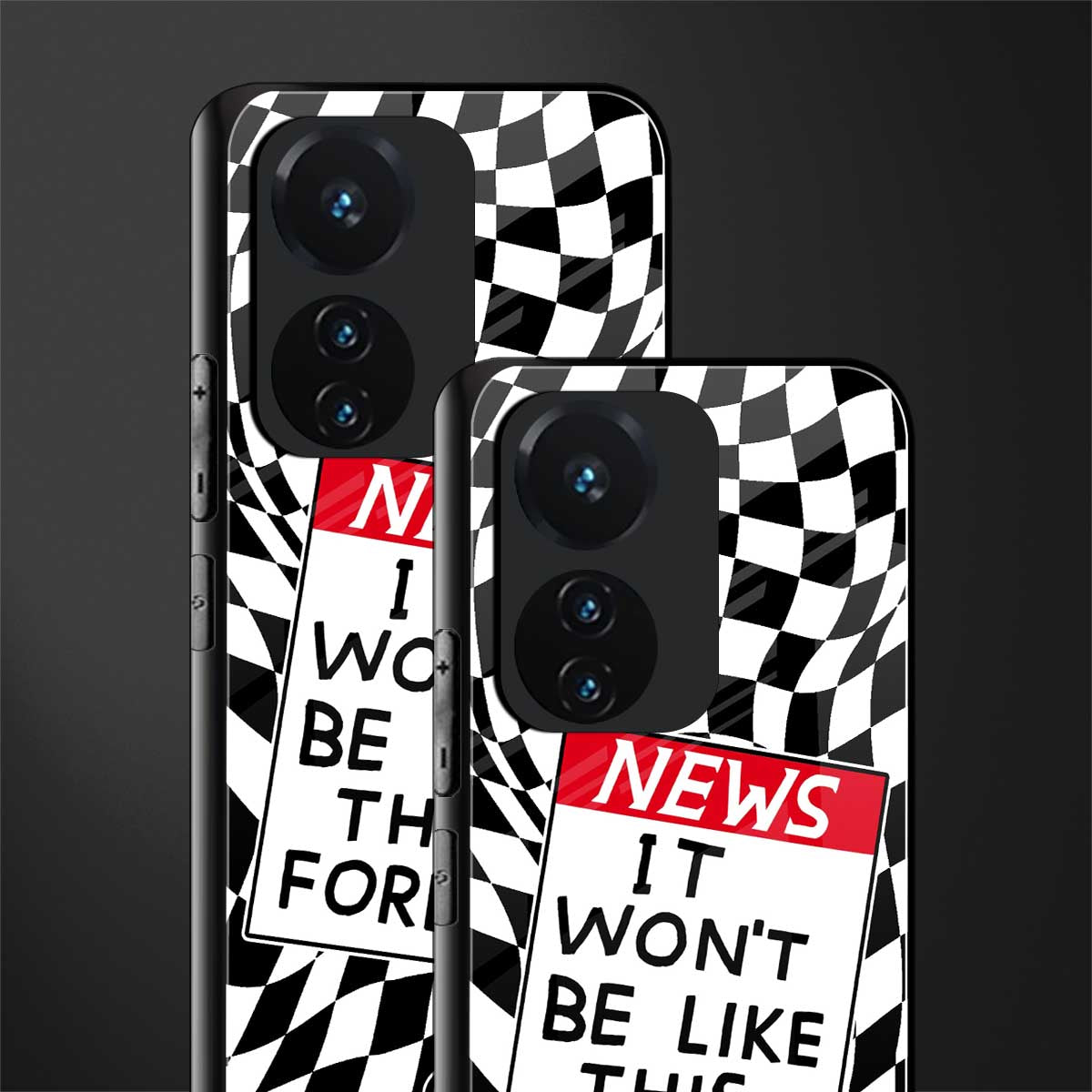 won't be like this forever back phone cover | glass case for vivo t1 44w 4g
