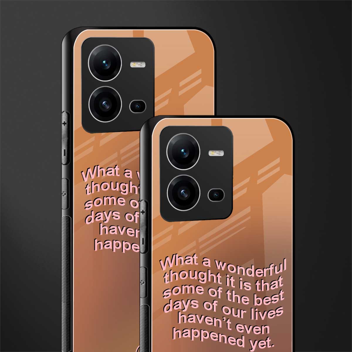 wonderful thought back phone cover | glass case for vivo v25-5g