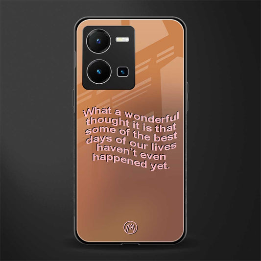 wonderful thought back phone cover | glass case for vivo y35 4g