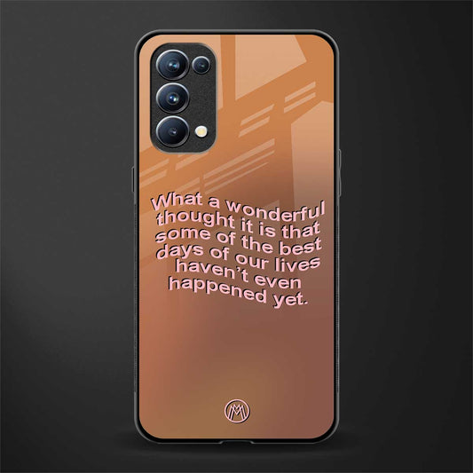 wonderful thought back phone cover | glass case for oppo reno 5