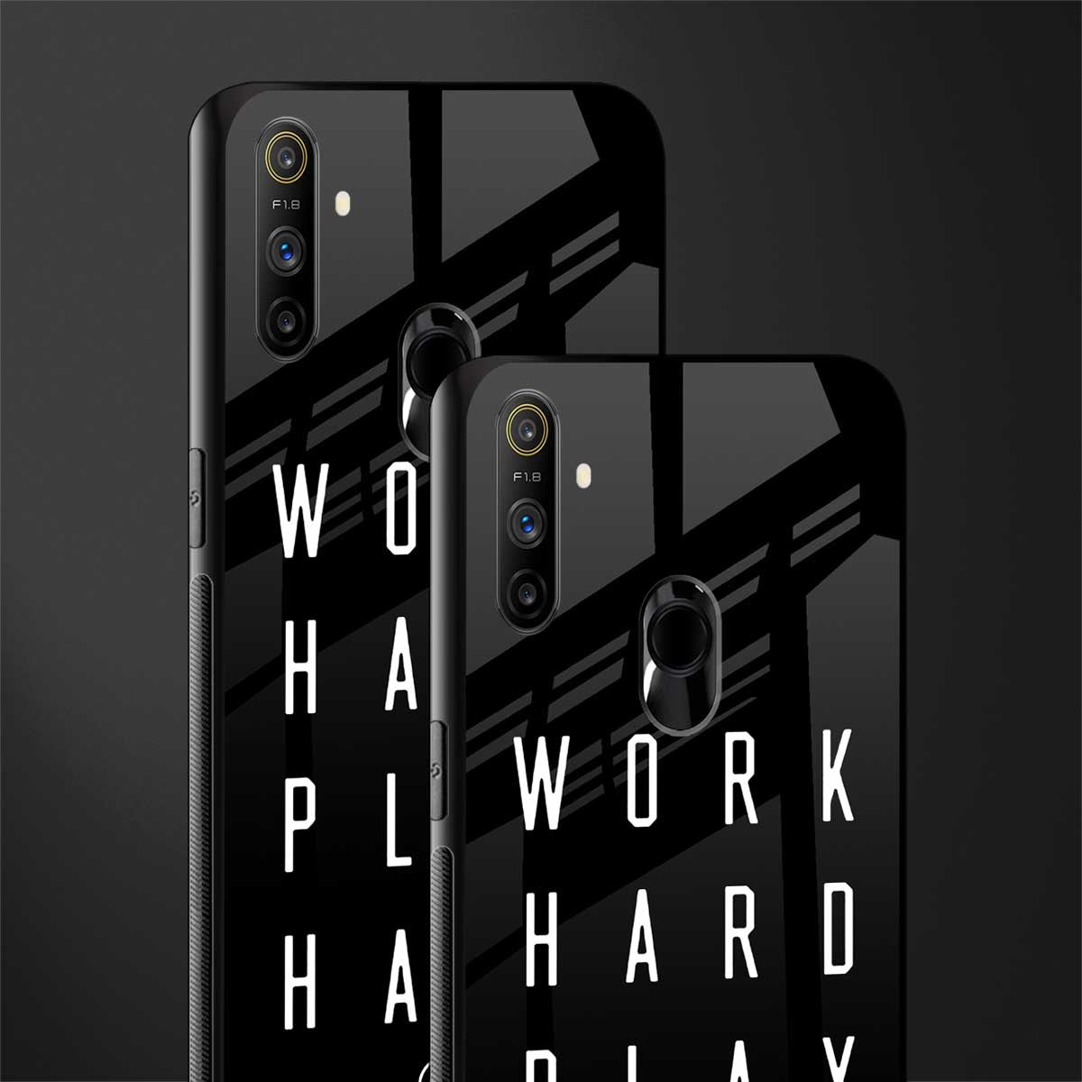 work hard play hard glass case for realme narzo 20a image-2