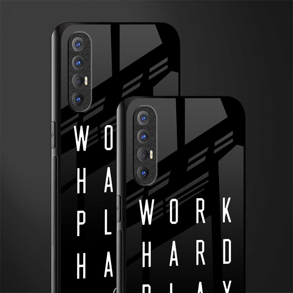work hard play hard glass case for oppo reno 3 pro image-2