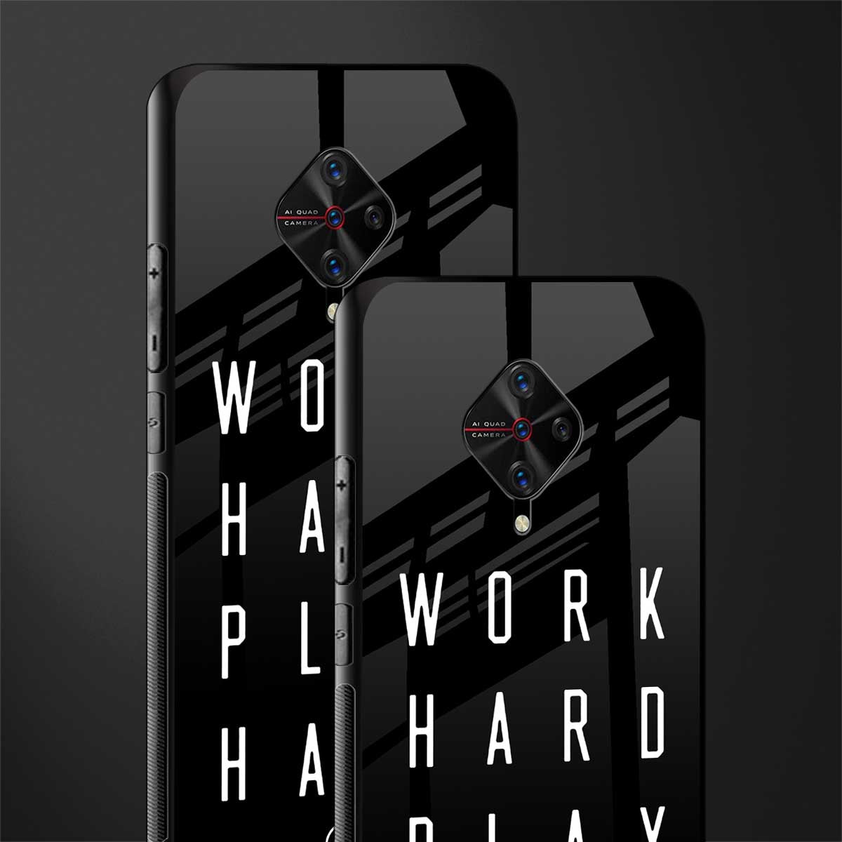 work hard play hard glass case for vivo s1 pro image-2