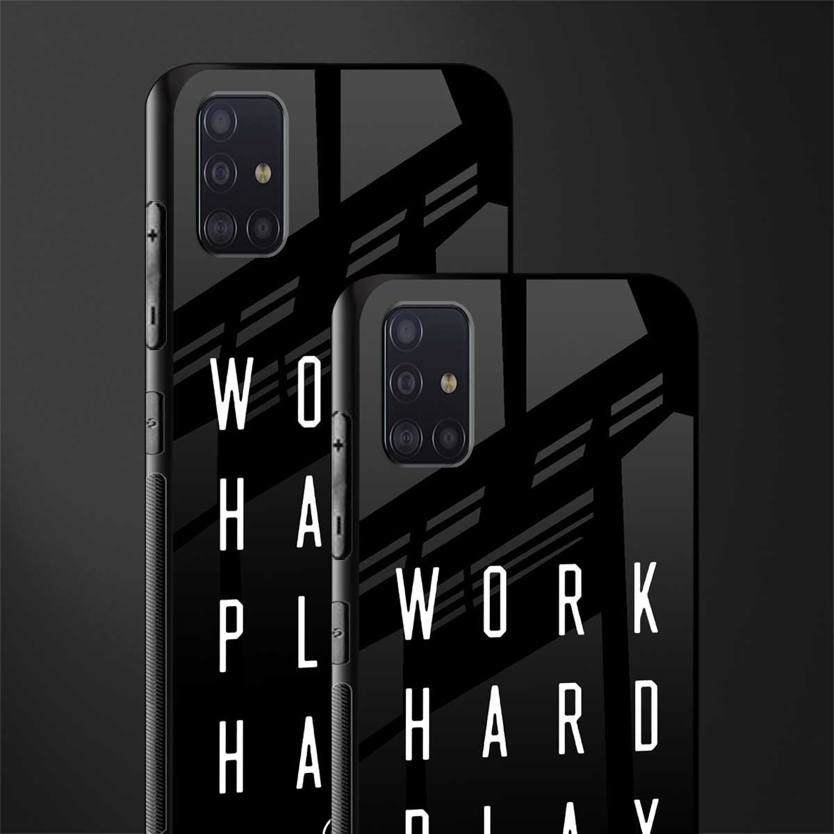 work hard play hard glass case for samsung galaxy a71 image-2