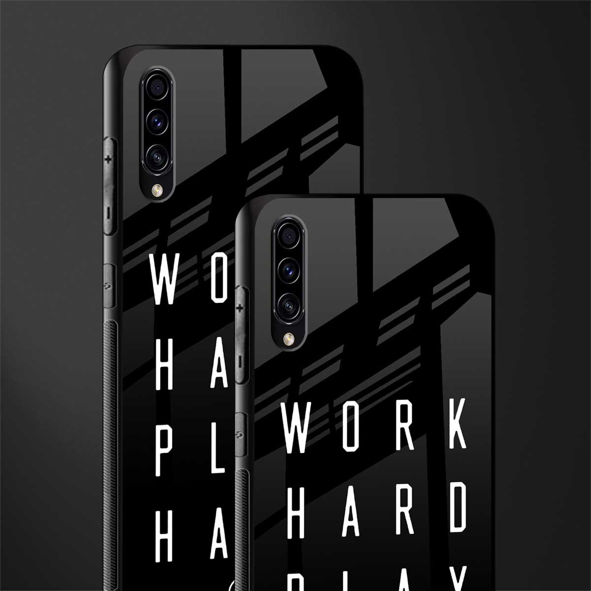 work hard play hard glass case for samsung galaxy a70 image-2
