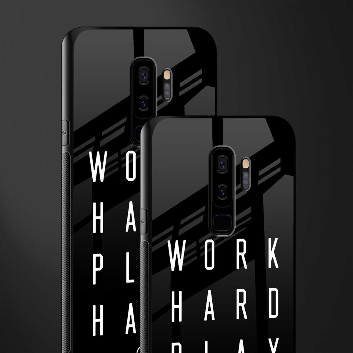 work hard play hard glass case for samsung galaxy s9 plus image-2