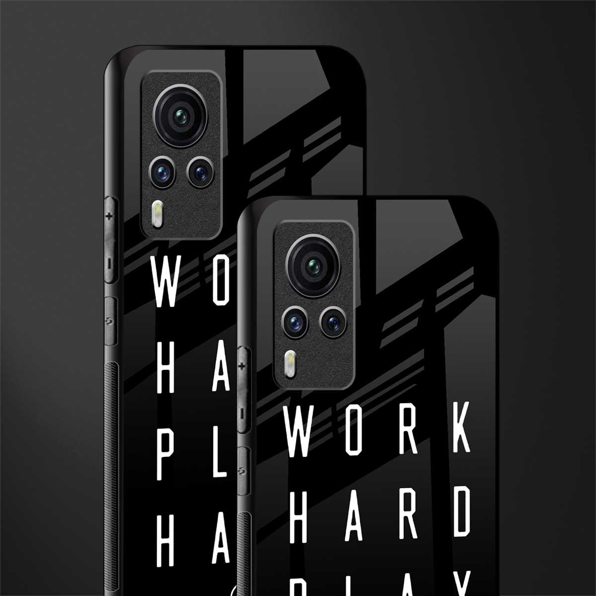 work hard play hard glass case for vivo x60 pro image-2