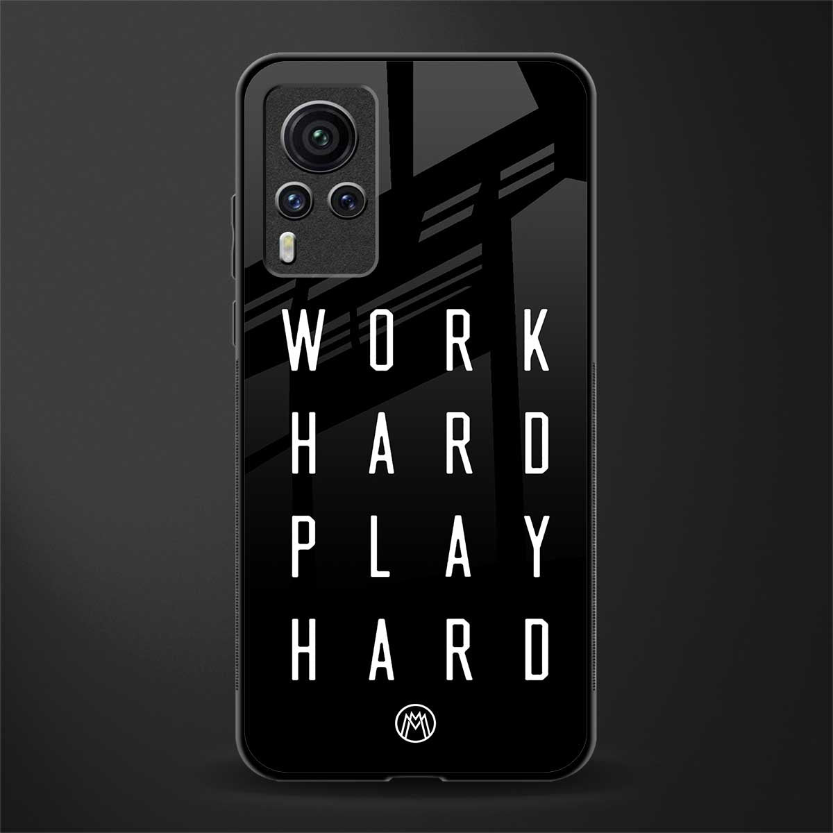 work hard play hard glass case for vivo x60 pro image