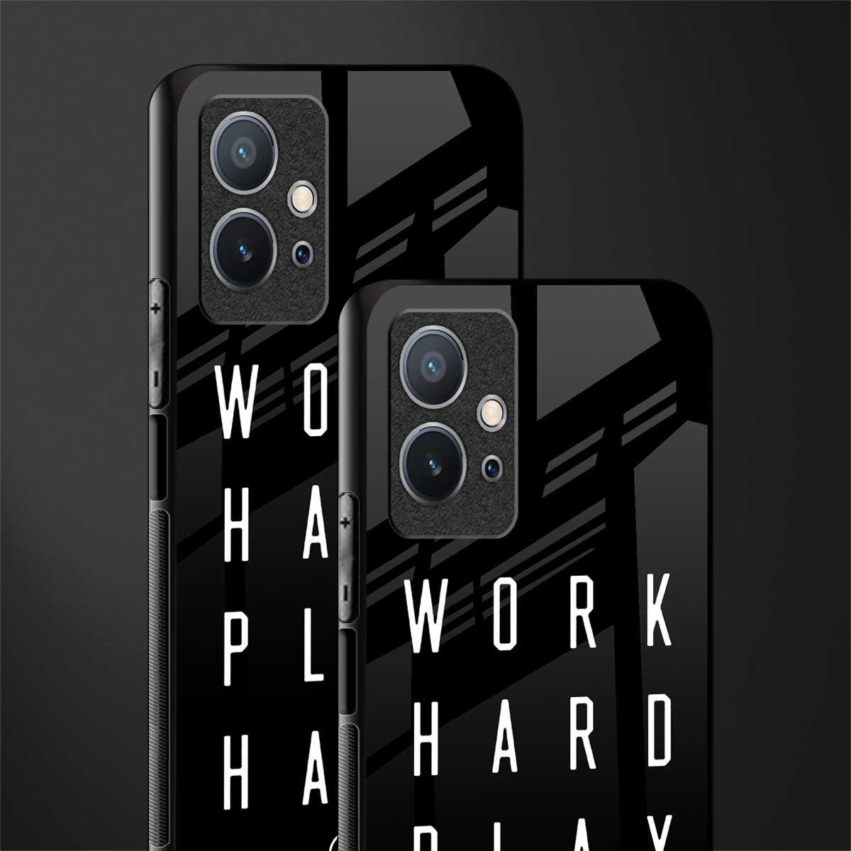 work hard play hard glass case for vivo y75 5g image-2