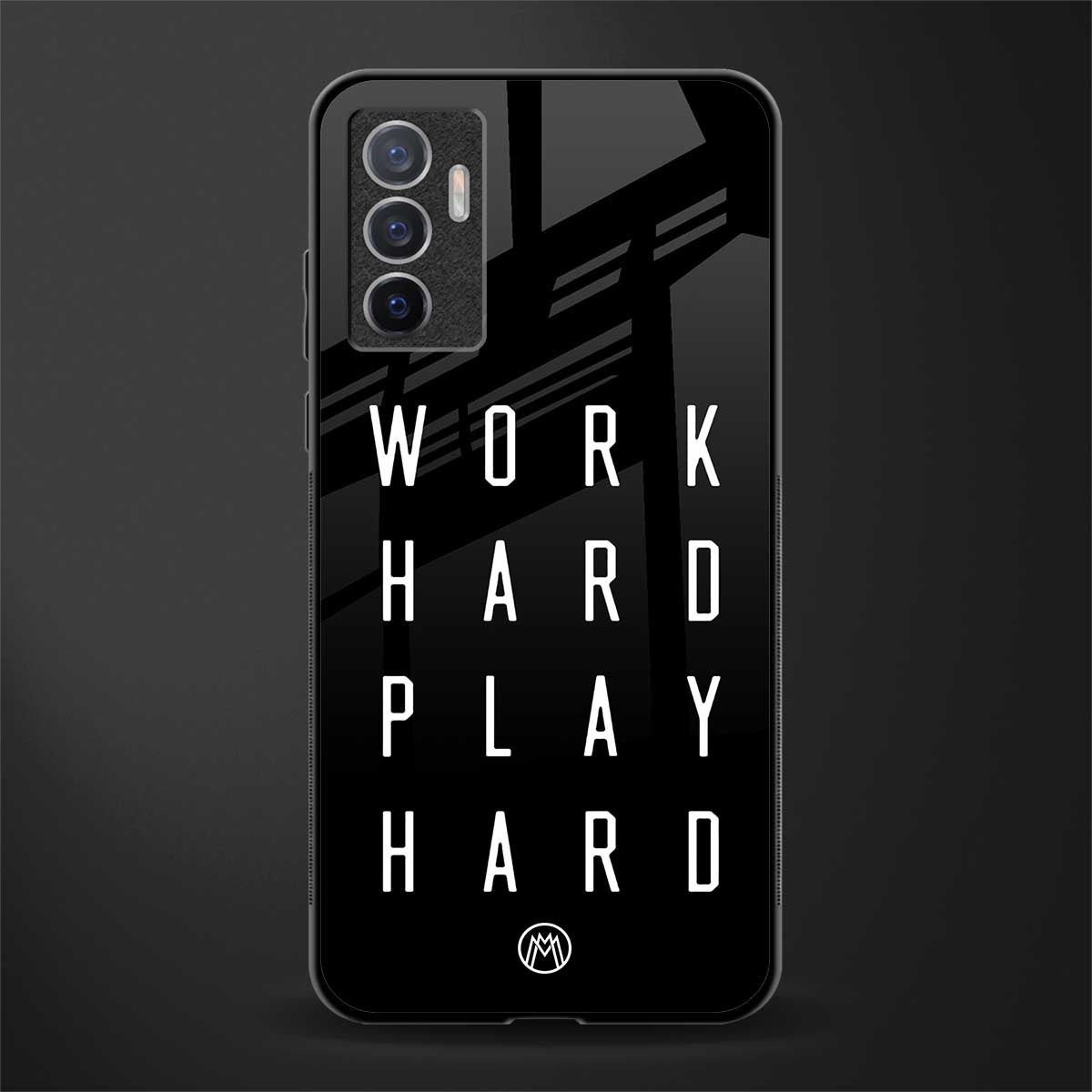 work hard play hard glass case for vivo v23e image