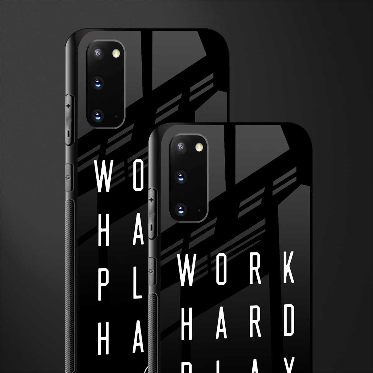 work hard play hard glass case for samsung galaxy s20 image-2