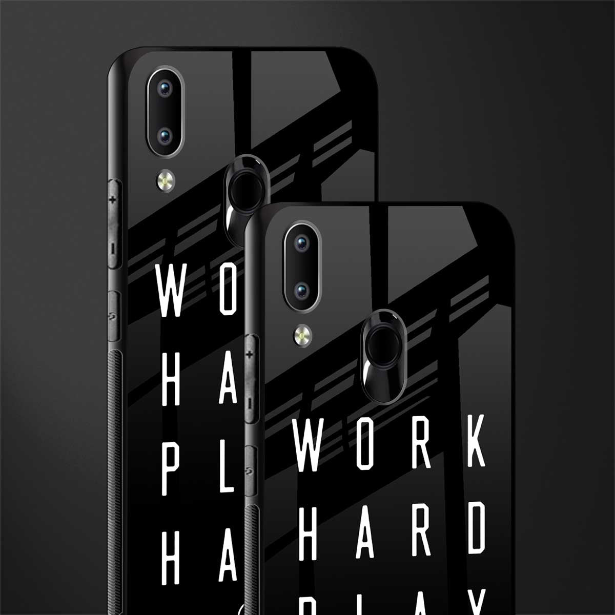 work hard play hard glass case for vivo y91 image-2