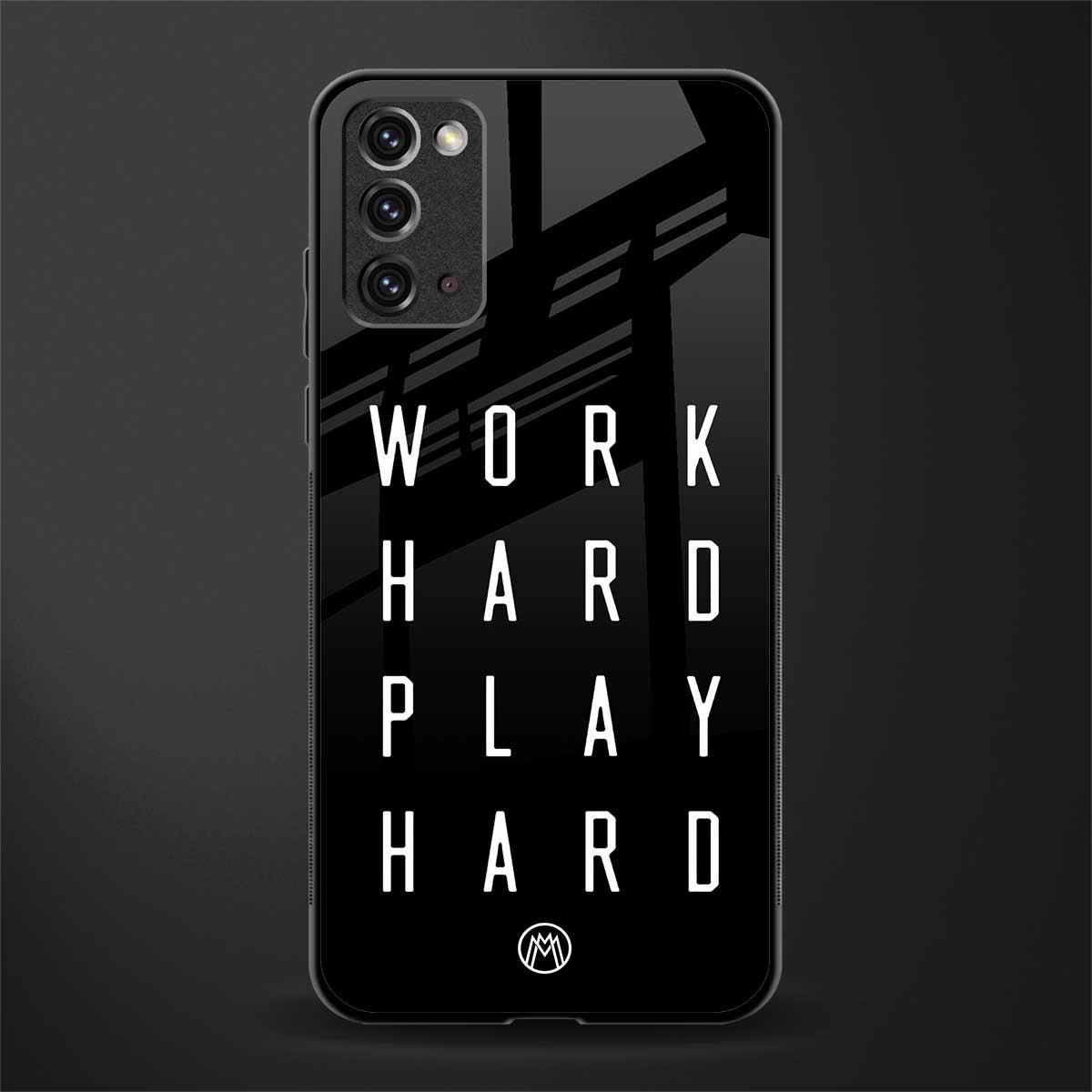 work hard play hard glass case for samsung galaxy note 20 image
