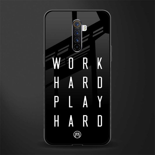 work hard play hard glass case for realme x2 pro image