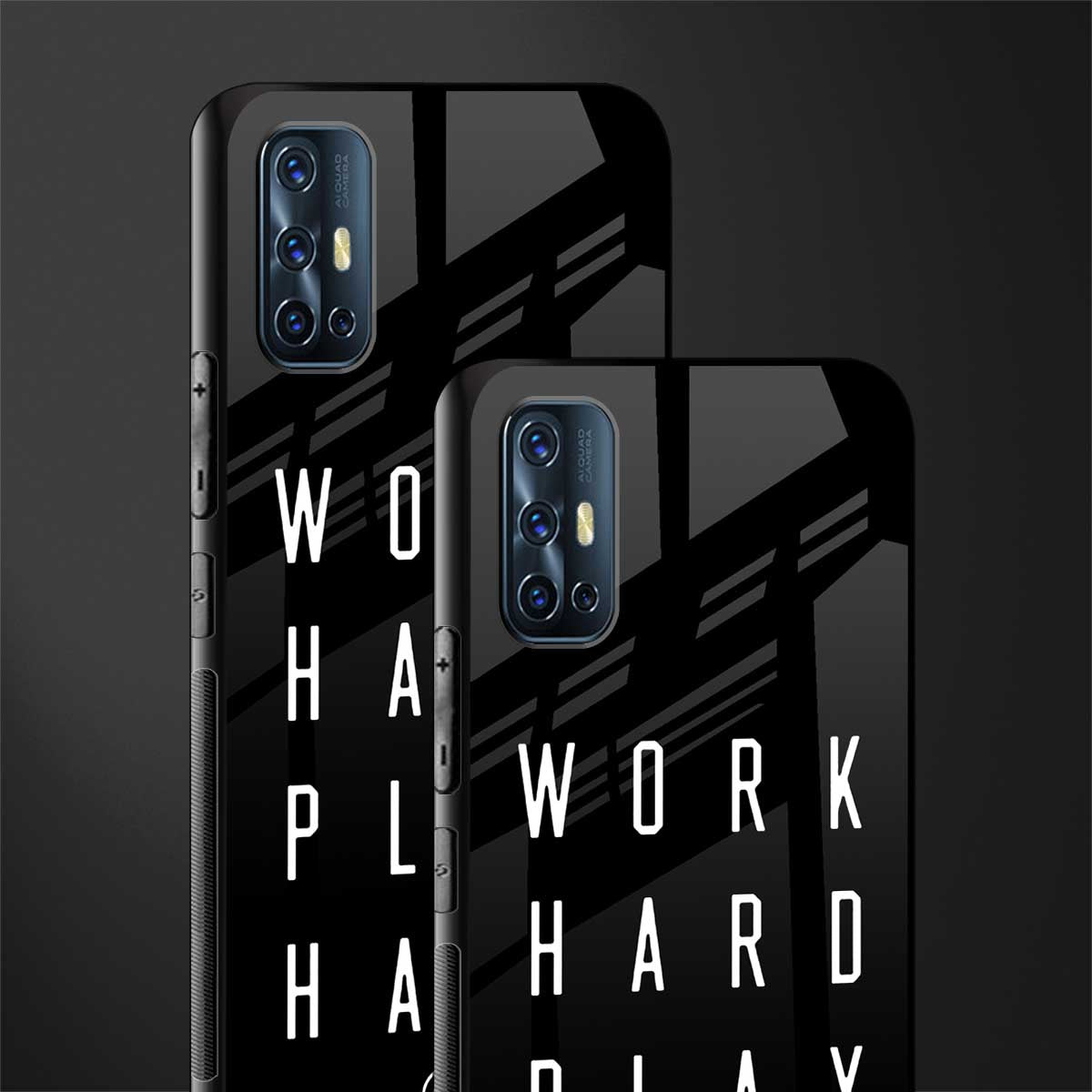 work hard play hard glass case for vivo v17 image-2