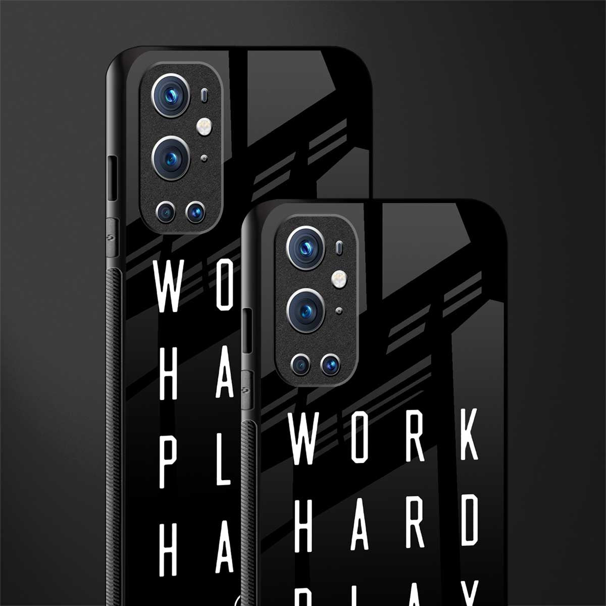 work hard play hard glass case for oneplus 9 pro image-2