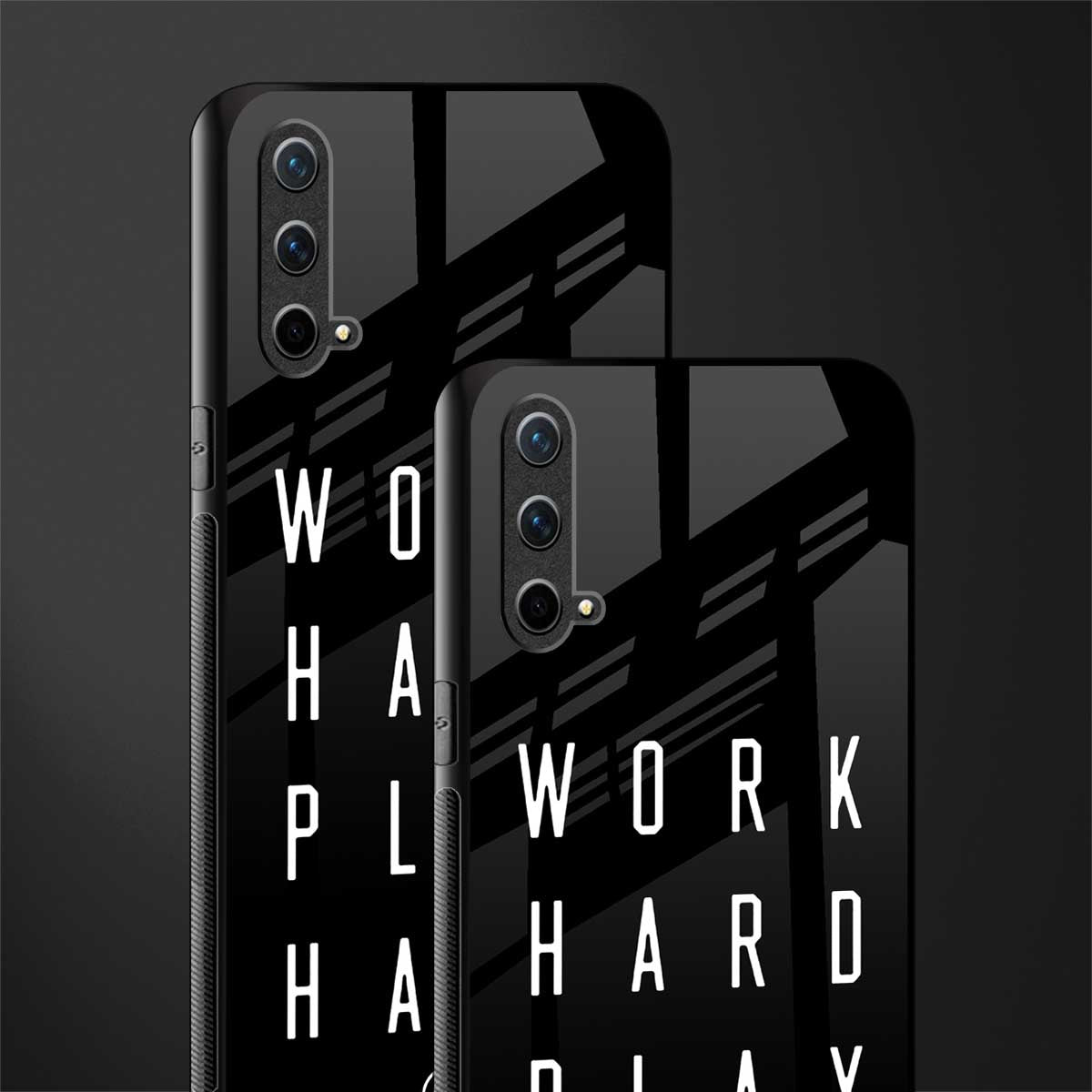 work hard play hard glass case for oneplus nord ce 5g image-2