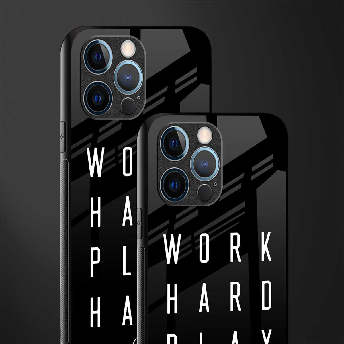 work hard play hard glass case for iphone 12 pro image-2