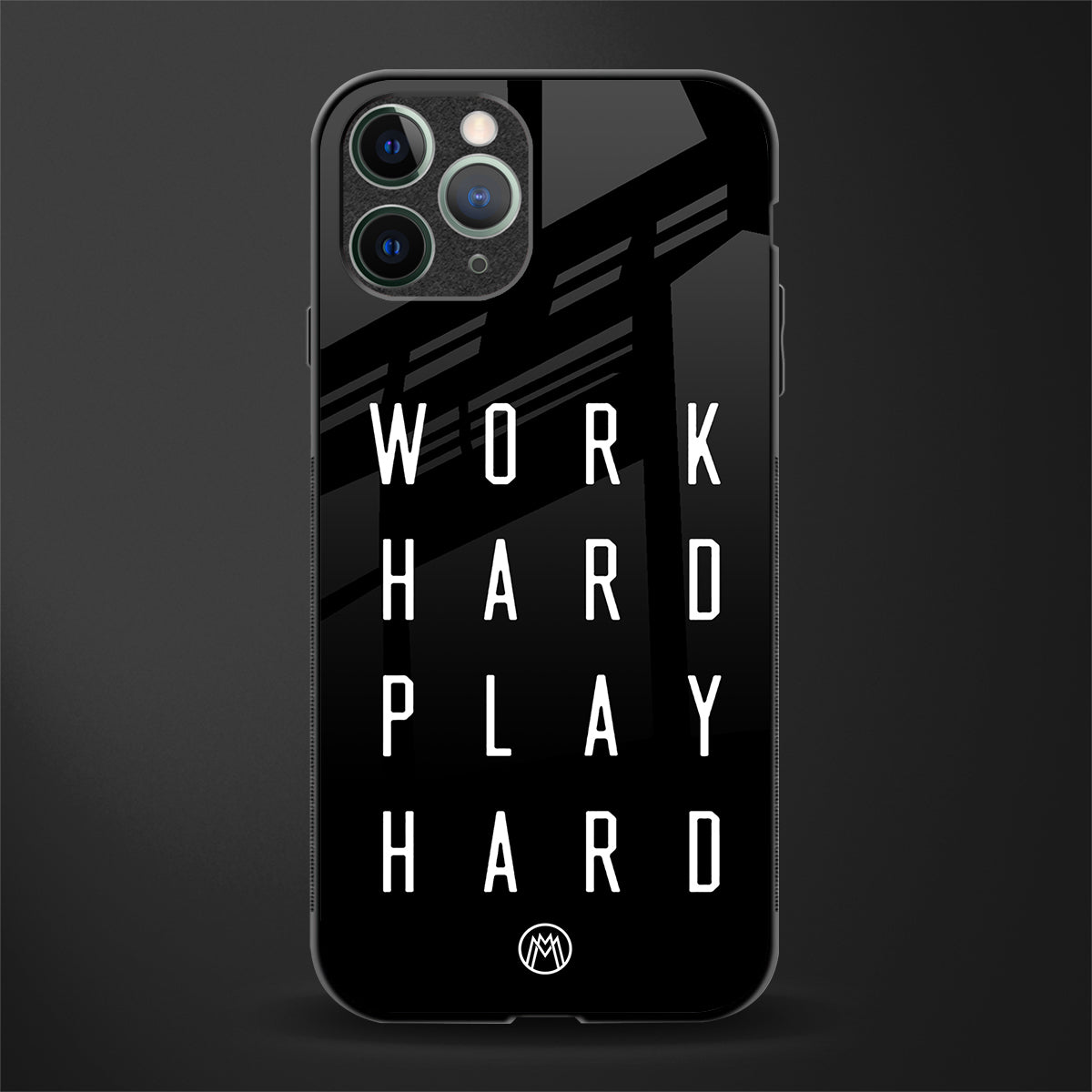 work hard play hard glass case for iphone 11 pro image