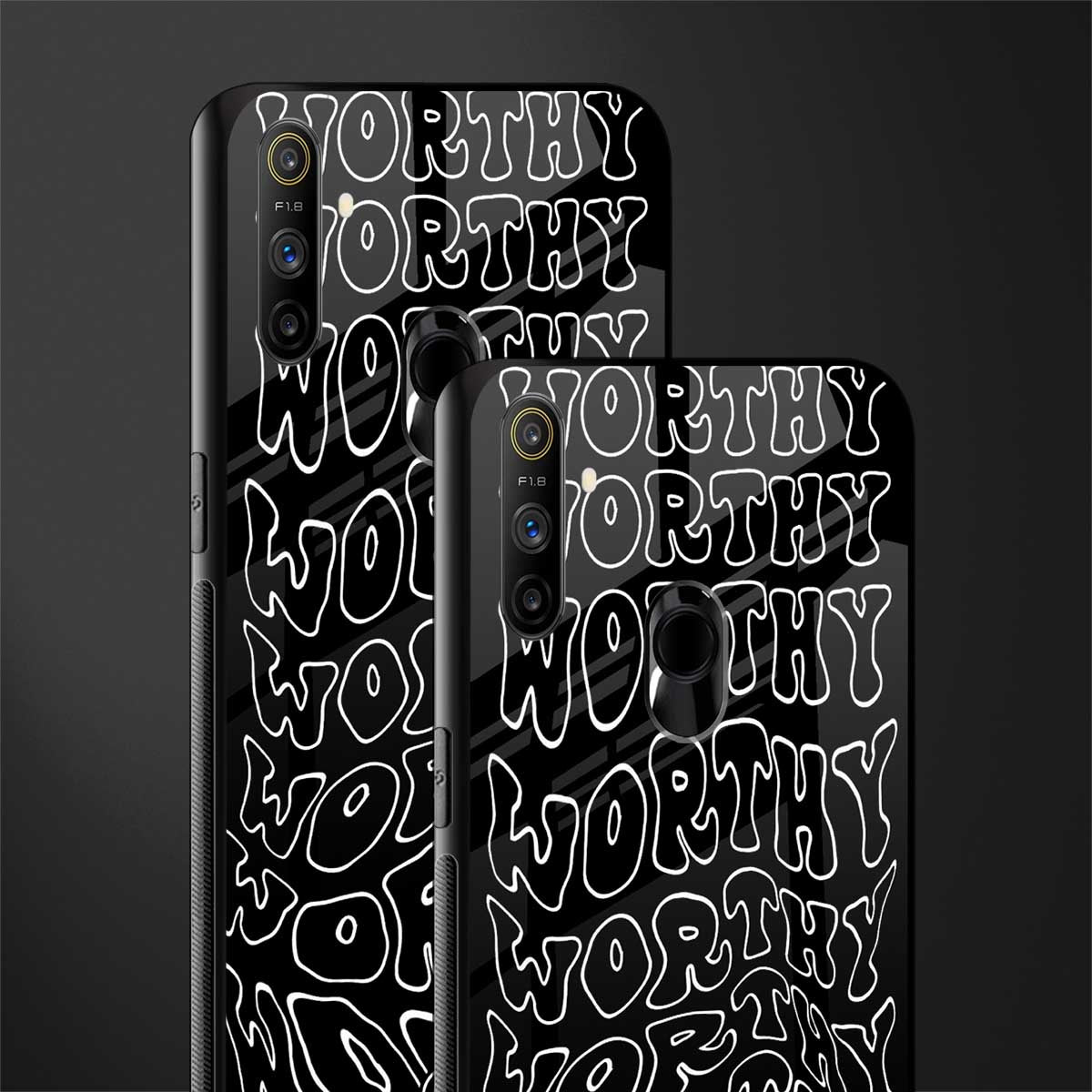 worthy black glass case for realme narzo 20a image-2