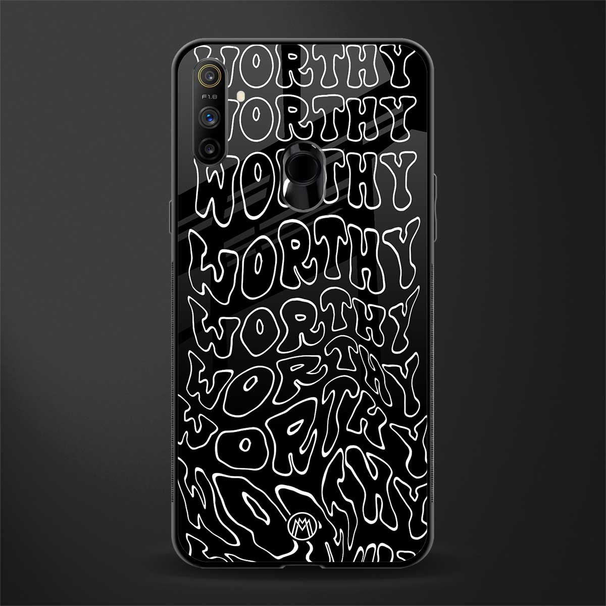 worthy black glass case for realme narzo 20a image
