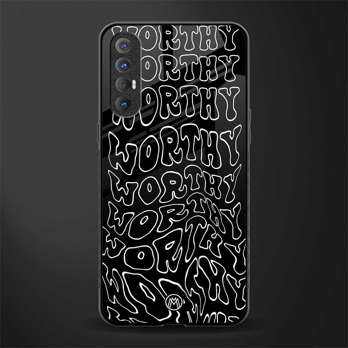 worthy black glass case for oppo reno 3 pro image