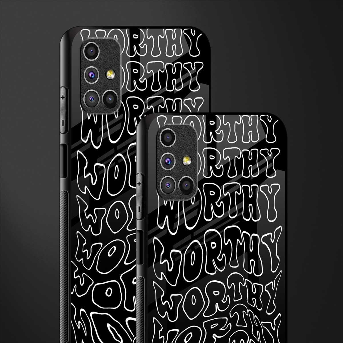 worthy black glass case for samsung galaxy m51 image-2
