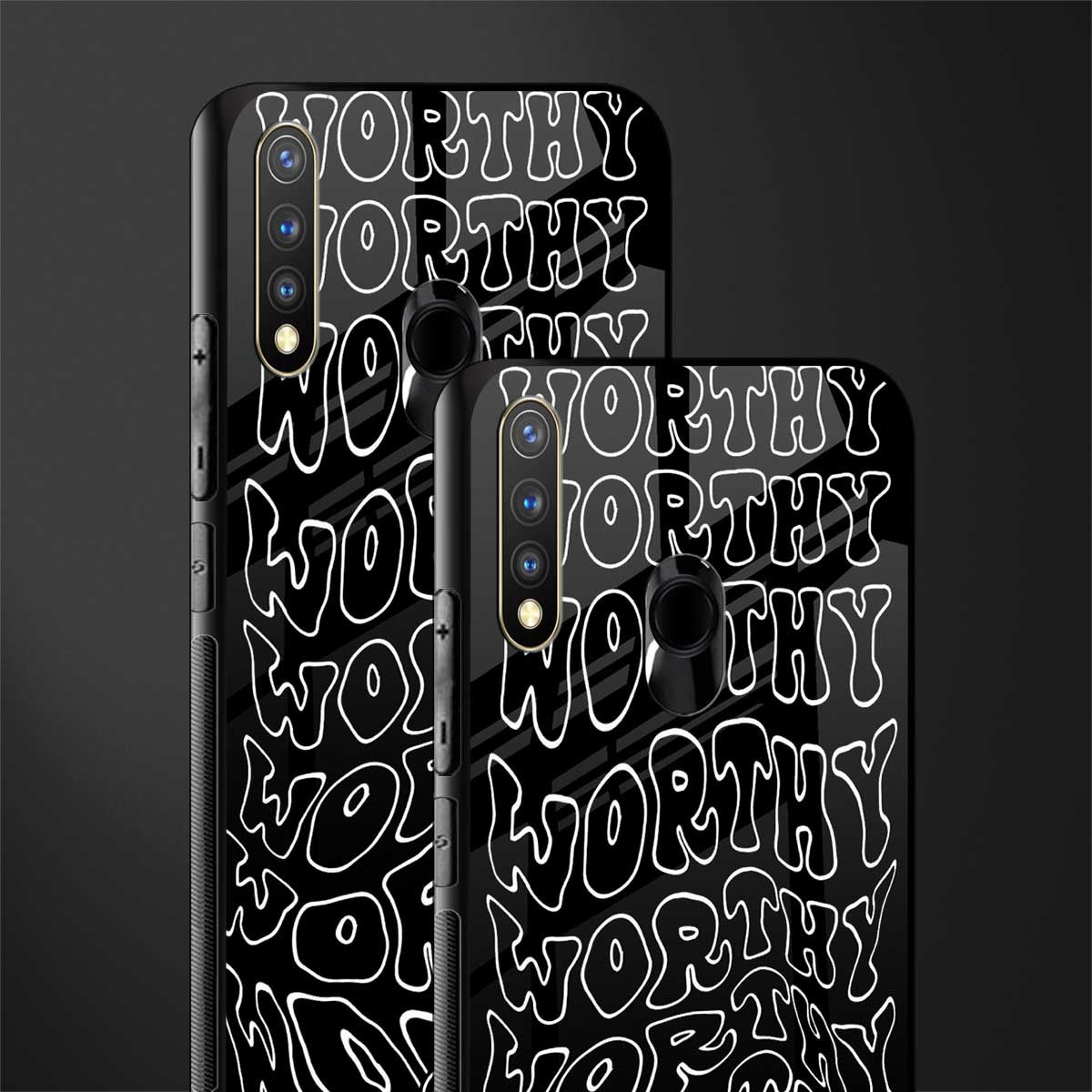 worthy black glass case for vivo u20 image-2