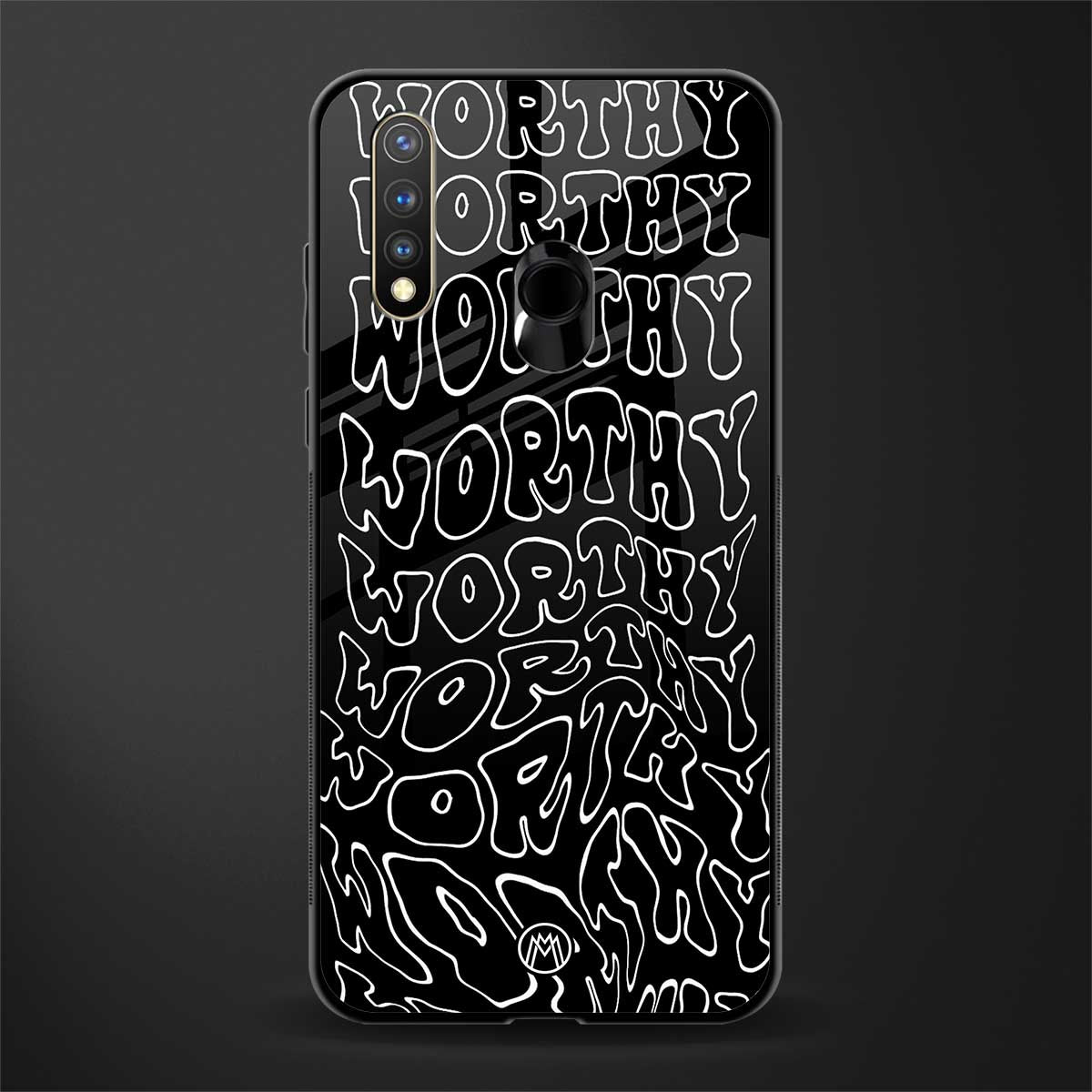 worthy black glass case for vivo u20 image