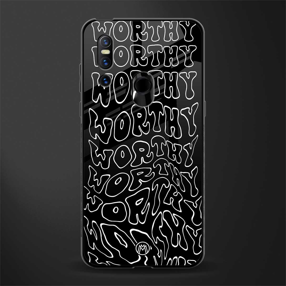 worthy black glass case for vivo v15 image