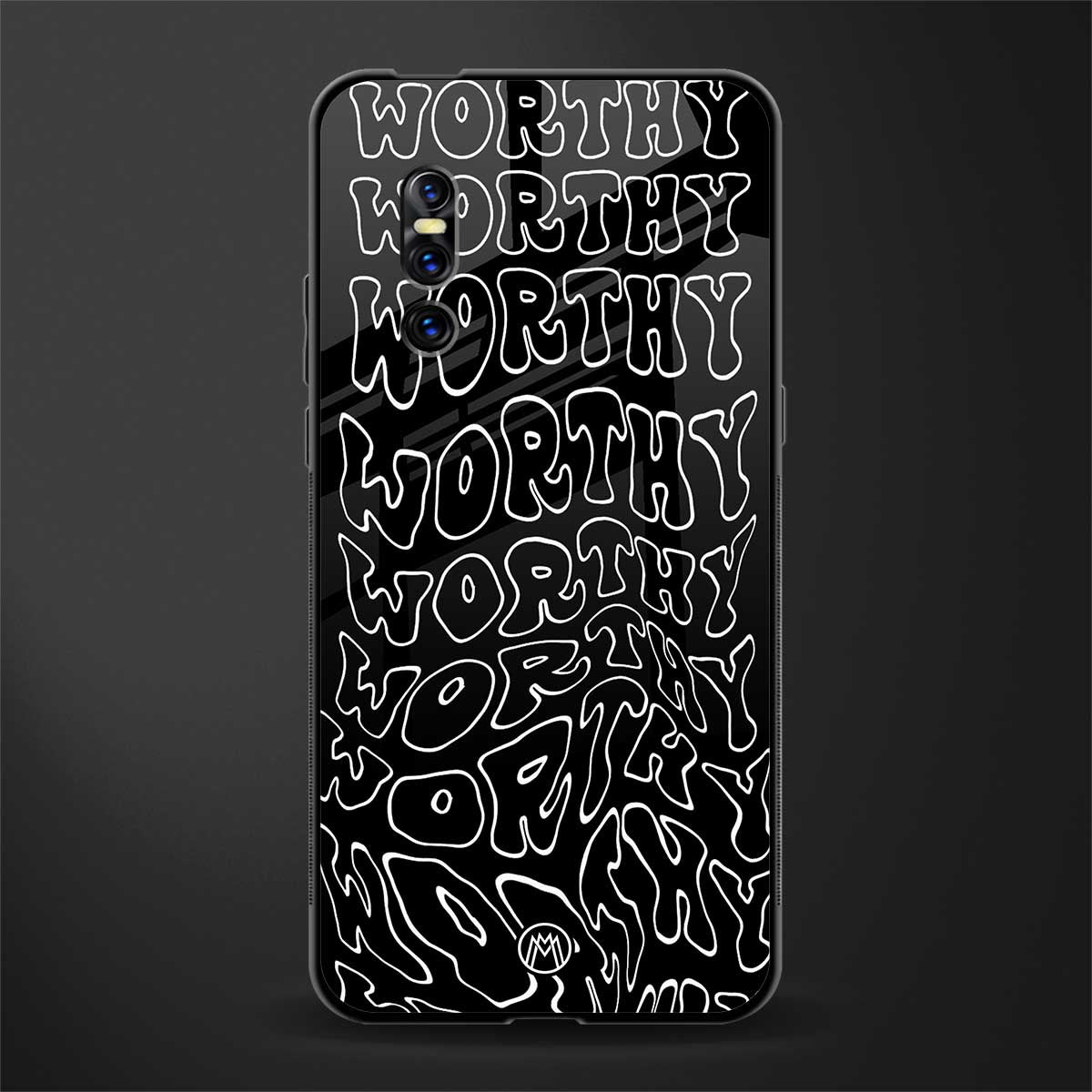 worthy black glass case for vivo v15 pro image