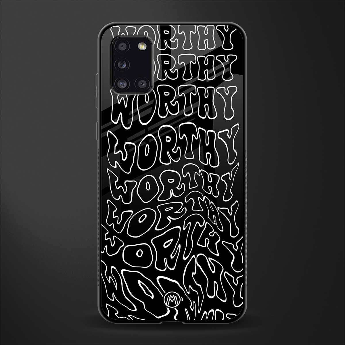 worthy black glass case for samsung galaxy a31 image