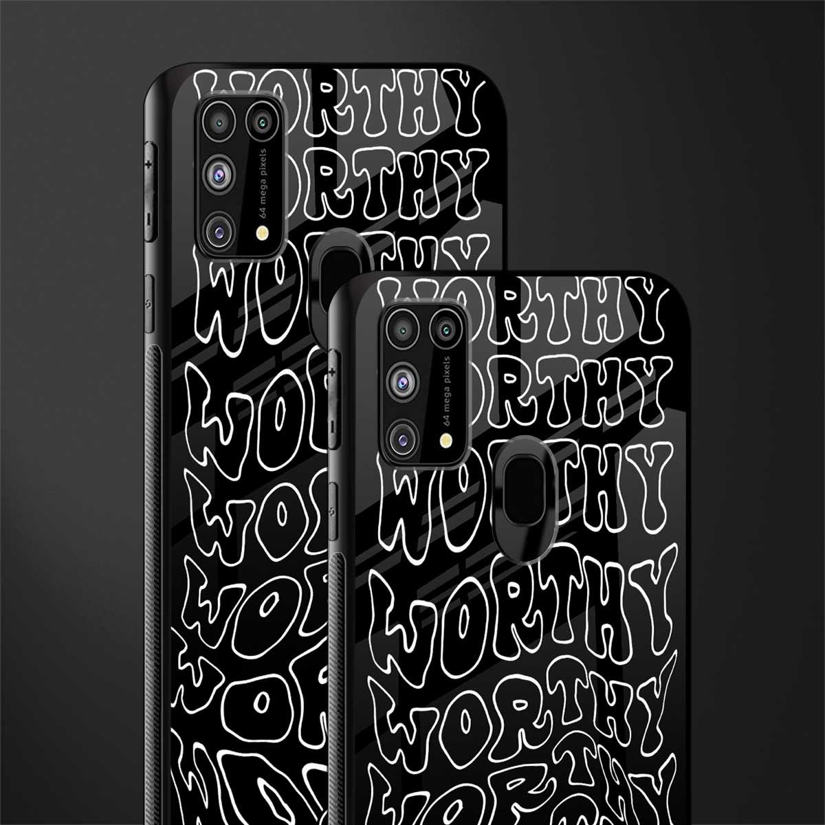worthy black glass case for samsung galaxy m31 prime edition image-2