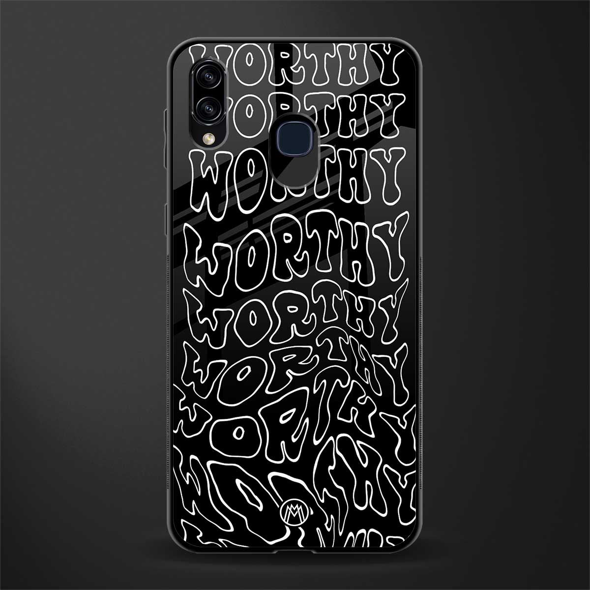 worthy black glass case for samsung galaxy a20 image