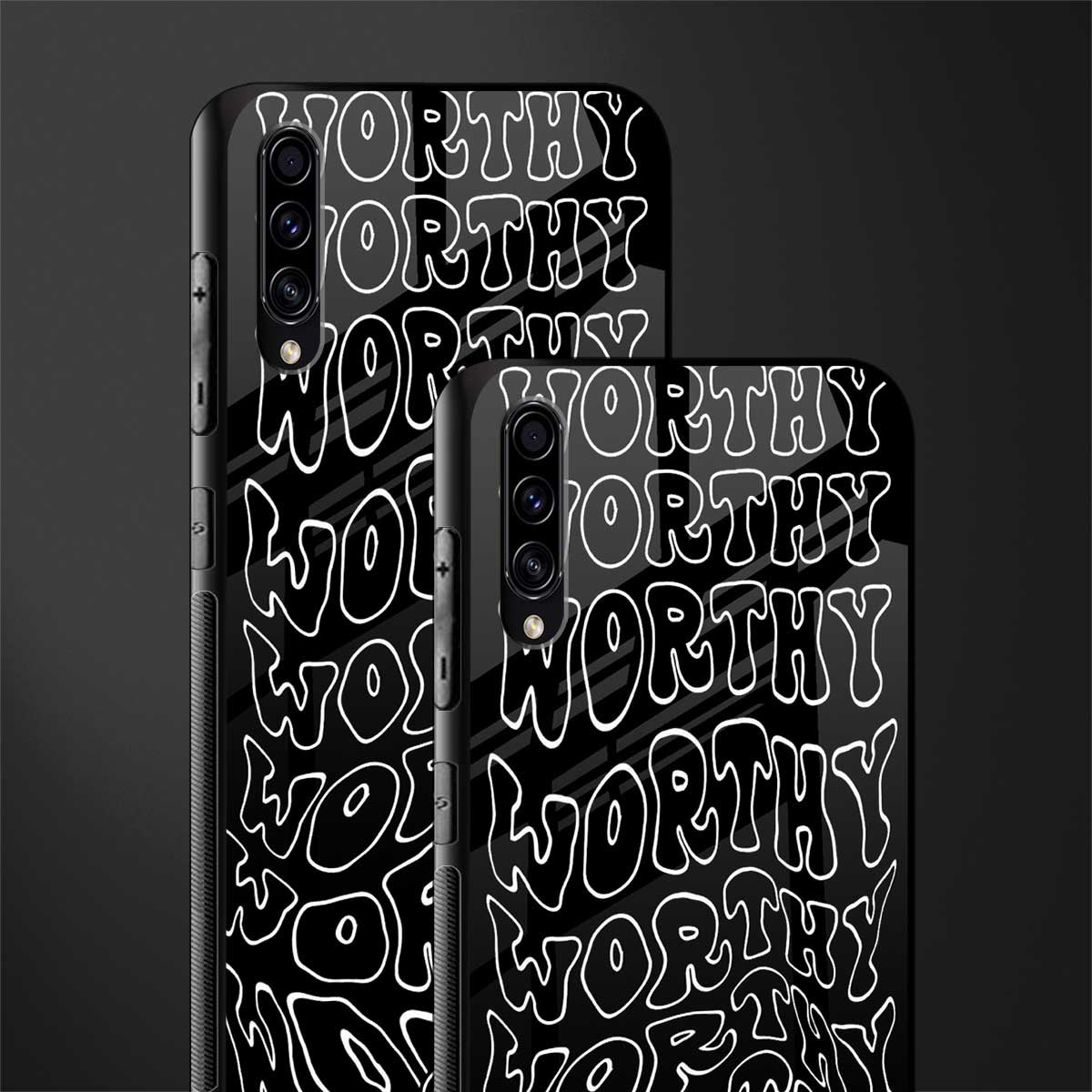 worthy black glass case for samsung galaxy a70 image-2