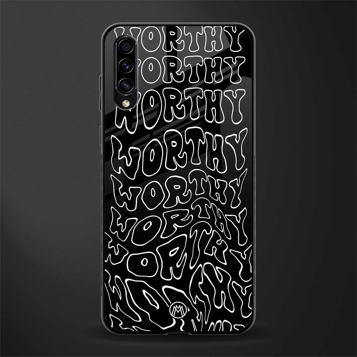 worthy black glass case for samsung galaxy a70 image