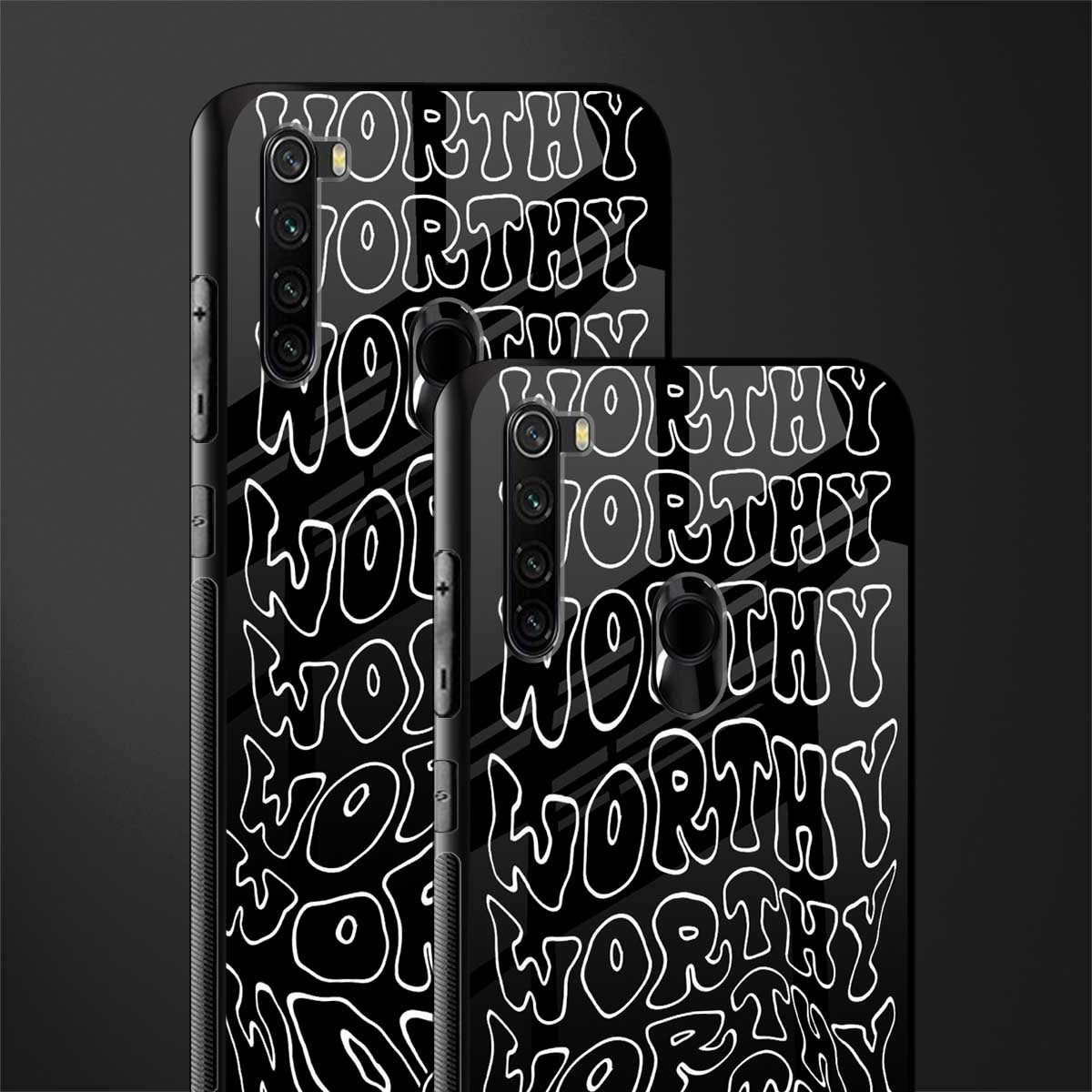 worthy black glass case for redmi note 8 image-2