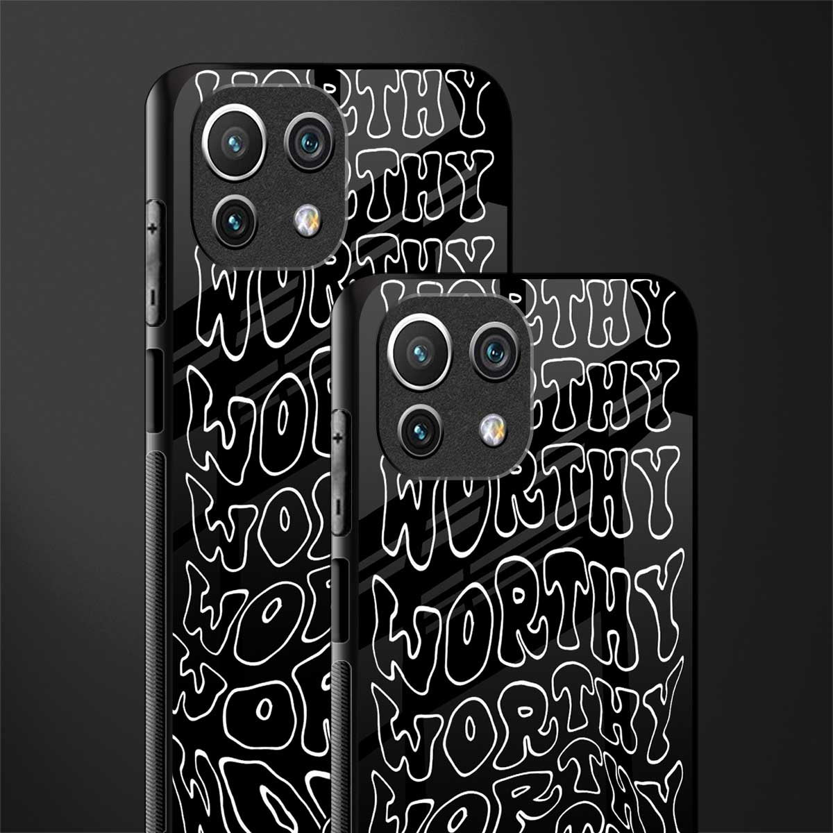 worthy black glass case for mi 11 lite image-2