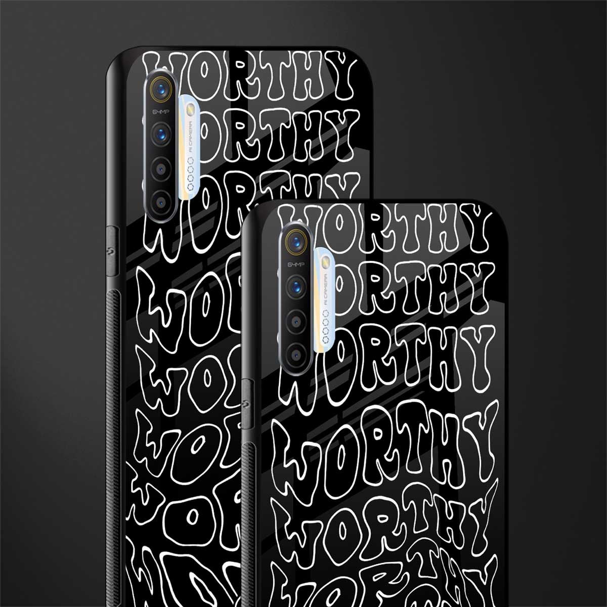 worthy black glass case for realme x2 image-2