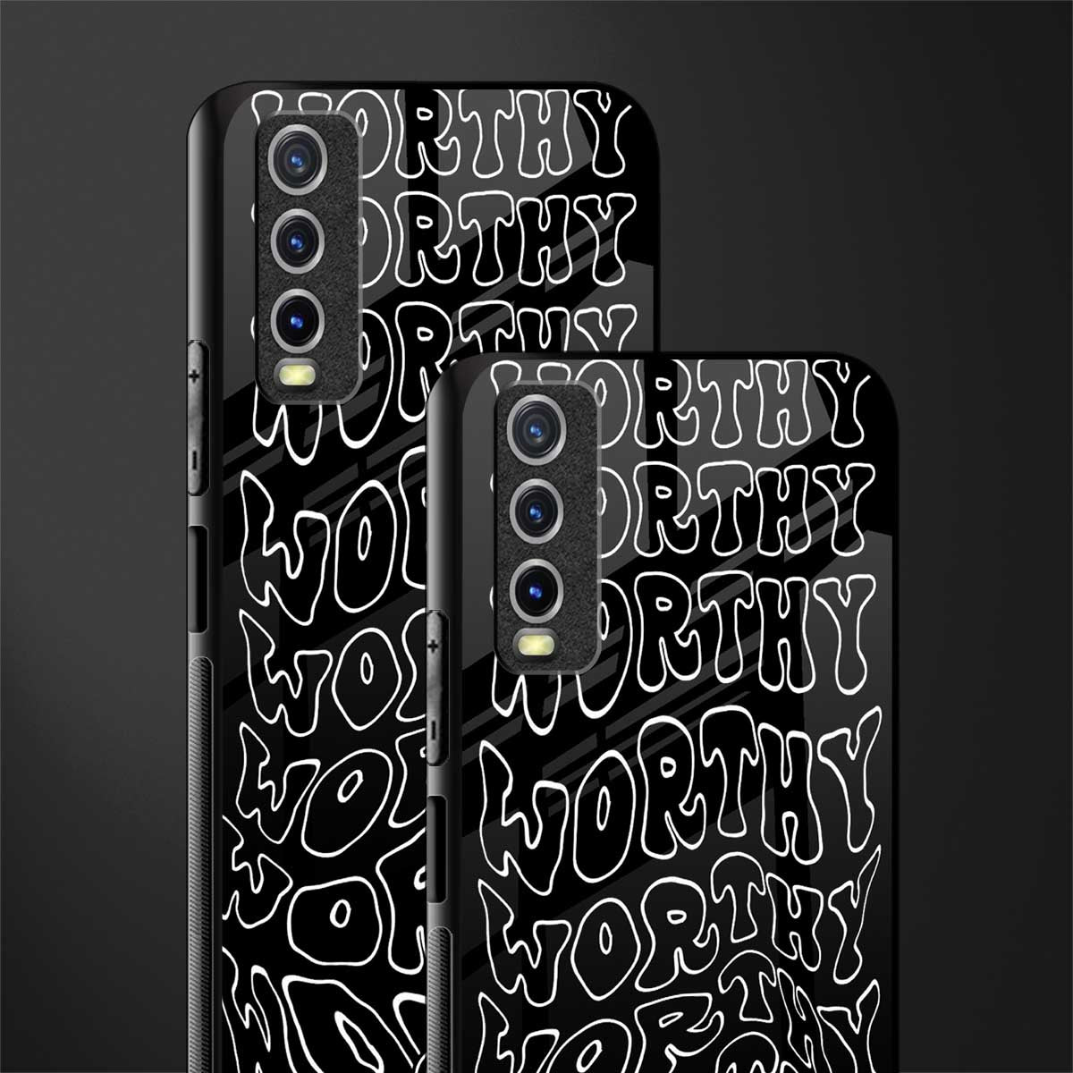 worthy black glass case for vivo y20 image-2