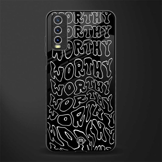 worthy black glass case for vivo y20 image