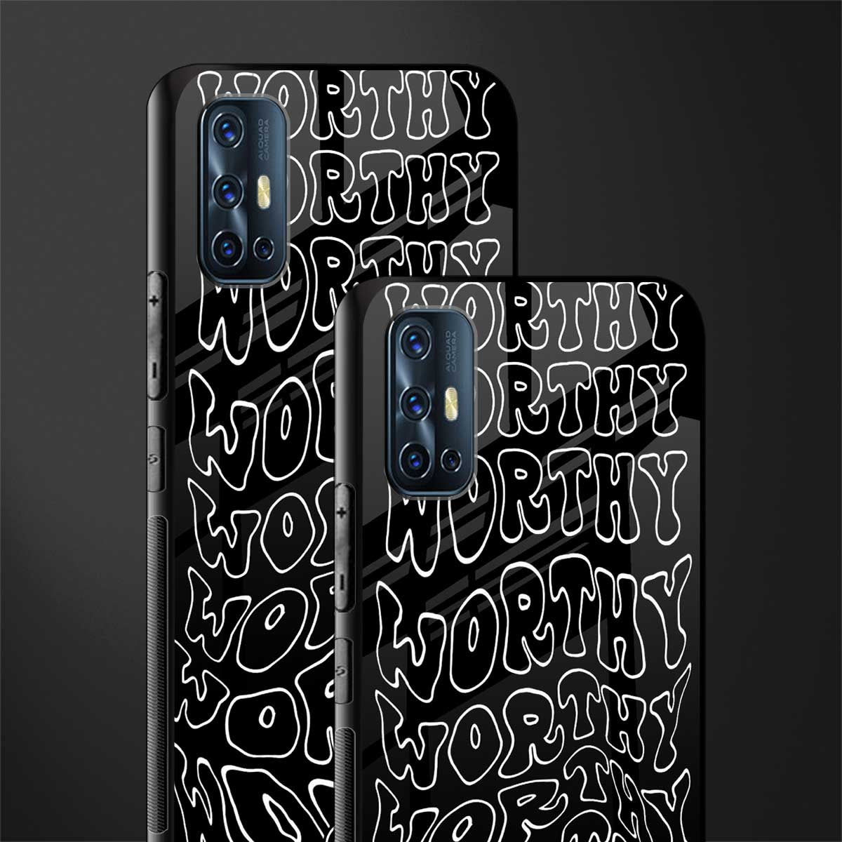 worthy black glass case for vivo v17 image-2