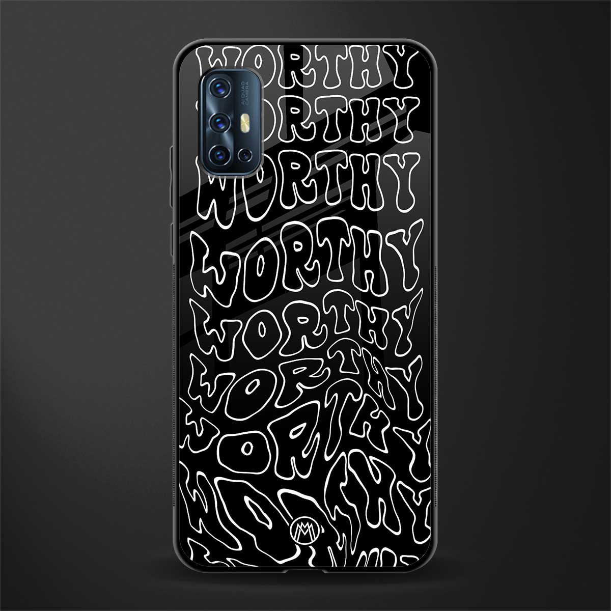 worthy black glass case for vivo v17 image