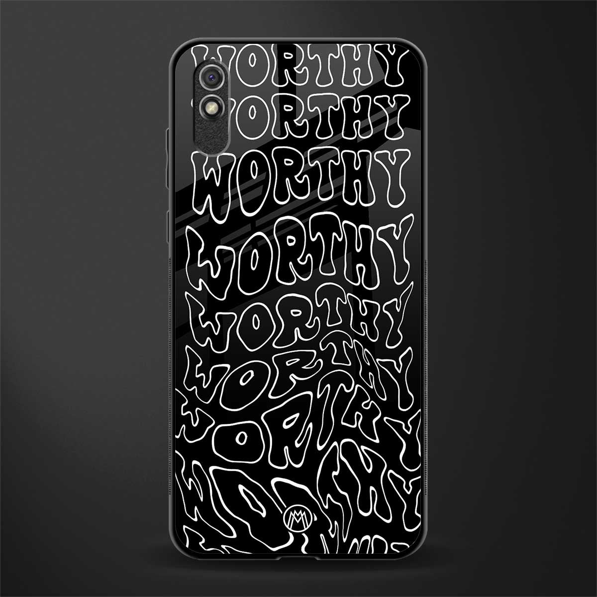 worthy black glass case for redmi 9i image