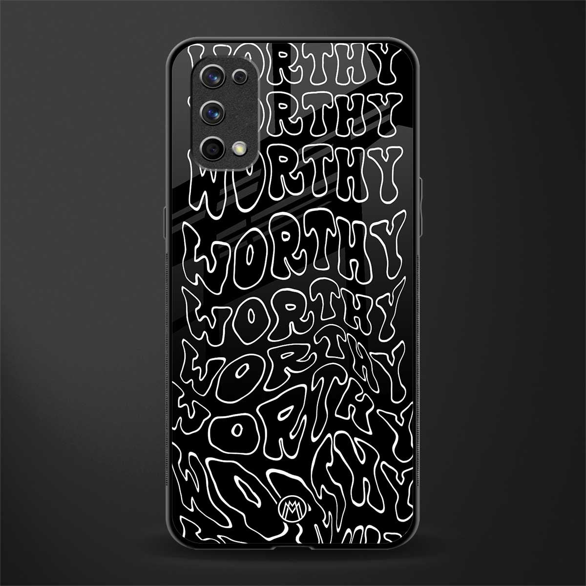 worthy black glass case for realme 7 pro image