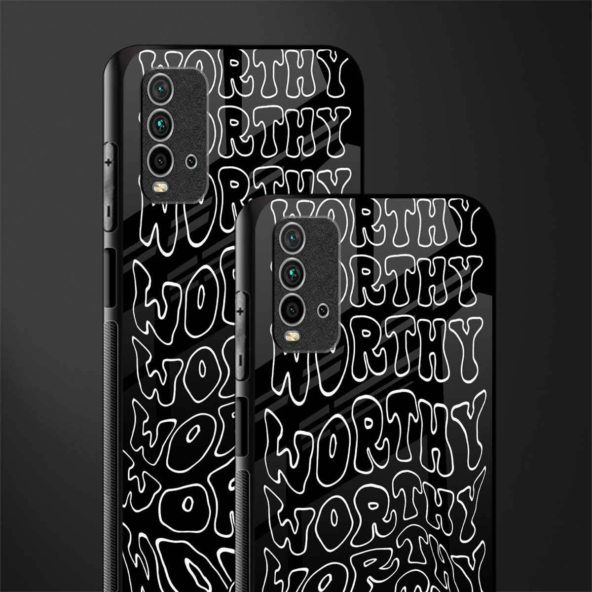 worthy black glass case for redmi 9 power image-2